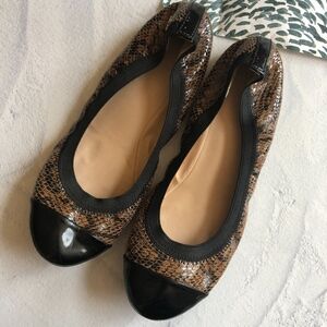 Cole Haan Deltona Gore Bal II Snakeskin Flats 6.5